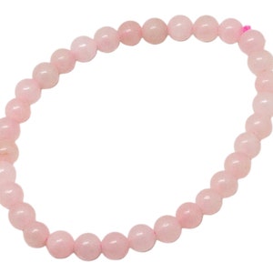 Rose Quartz Bead Bracelet (6mm)|Rose Quartz Jewelry|Rose Quartz Bracelet|Crystal Jewelry|Crystal Healing|Quartz Crystal Bead Bracelet|