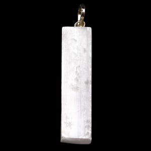 Selenite “Satin Spar” Pendant (1.5&quot;)|Selenite Crystal Pendant|Selenite Necklace|Selenite Jewelry|Selenite Rough Pendant|Witchy Jewelry