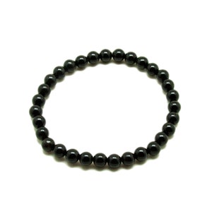 Black Tourmaline Bead Bracelet (6mm)|Black Tourmaline Jewelry|Protection|Grounding|Healing Crystals|Black Tourmaline Bracelet|Meditation