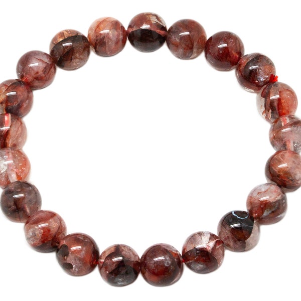 Fire Quartz Bead Bracelet (8mm)|Fire Quartz Jewelry|Fire Quartz Bracelet|Crystal Jewelry|Crystal Healing|Crystal Bead Bracelet|Red Quartz|