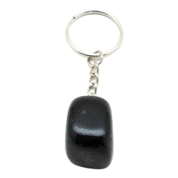 Black Obsidian Keychain|Crystal Keychain|Gemstone Keychain|Obsidian Charm|Black Obsidian Crystal|Crystal Healing|Crystal Accessory|Obsidian|