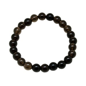 Pulsera de cuentas de cuarzo ahumado (8 mm) / pulsera de cuarzo ahumado / cuentas de cuarzo ahumado / conexión a tierra / estrés / ansiedad / cristal curativo / pulsera de cristal