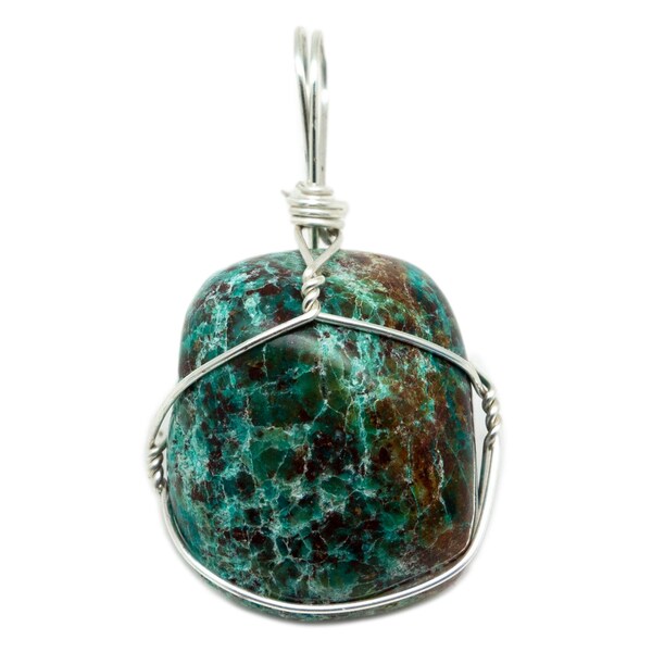 Chrysocolla Wire Wrapped Pendant|Chrysocolla Pendant|Chrysocolla Necklace|Crystal Jewelry|Crystal Pendant|Healing Crystal Jewelry|