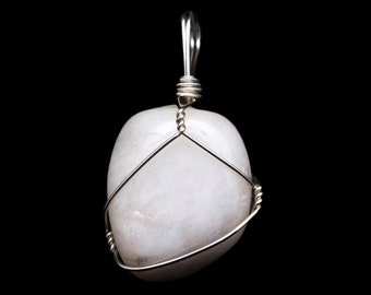 Snow Quartz Pendant|White Quartz|Snow Quartz Wire Wrapped Gemstone Jewelry|Quartz Pendant|Healing Crystal|Crystal jewelry|Quartz Necklace