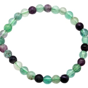 Rainbow Fluorite Bead Bracelet (6mm)|Fluorite Jewelry|Fluorite Bracelet|Crystal Jewelry|Crystal Healing|Crystal Bead Bracelet|Fluorite