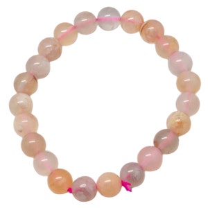 Flower Agate Bead Bracelet (8mm)|Flower Agate Jewelry|Flower Agate Bracelet|Crystal Jewelry|Crystal Healing|Crystal Bead Bracelet|Agate