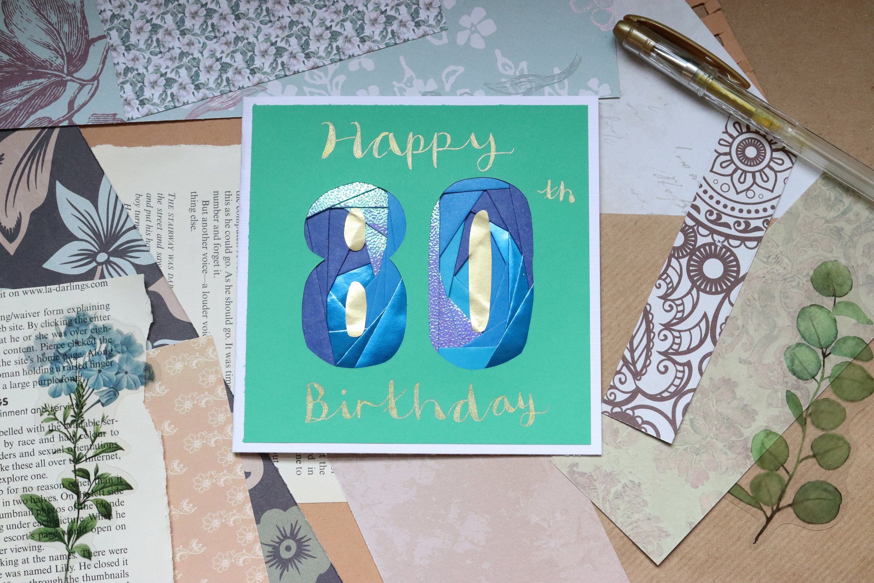 Age Birthday Card Handmade Custom Birthday Card Age Specific Etsy