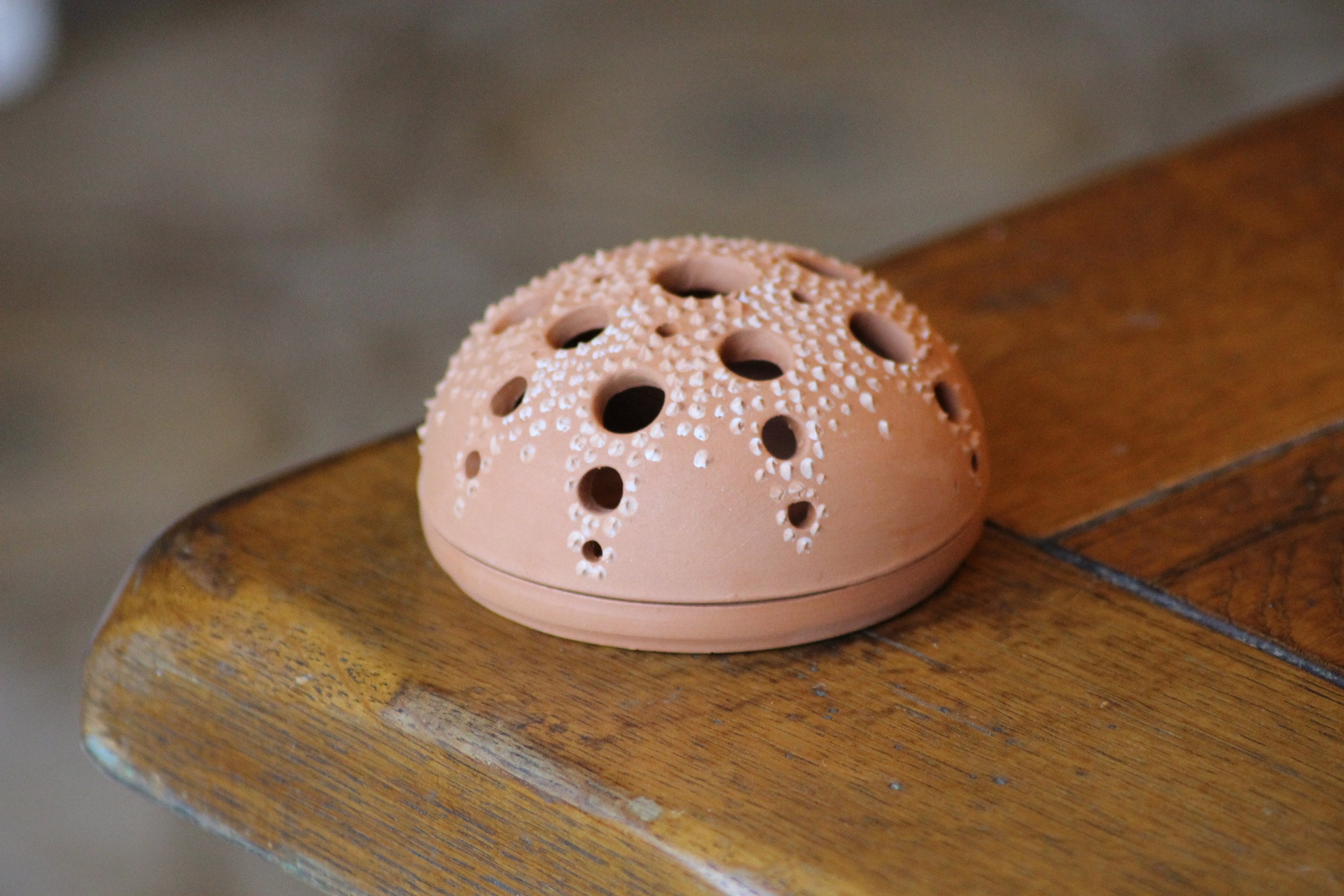 Photophore en Faïence Rouge