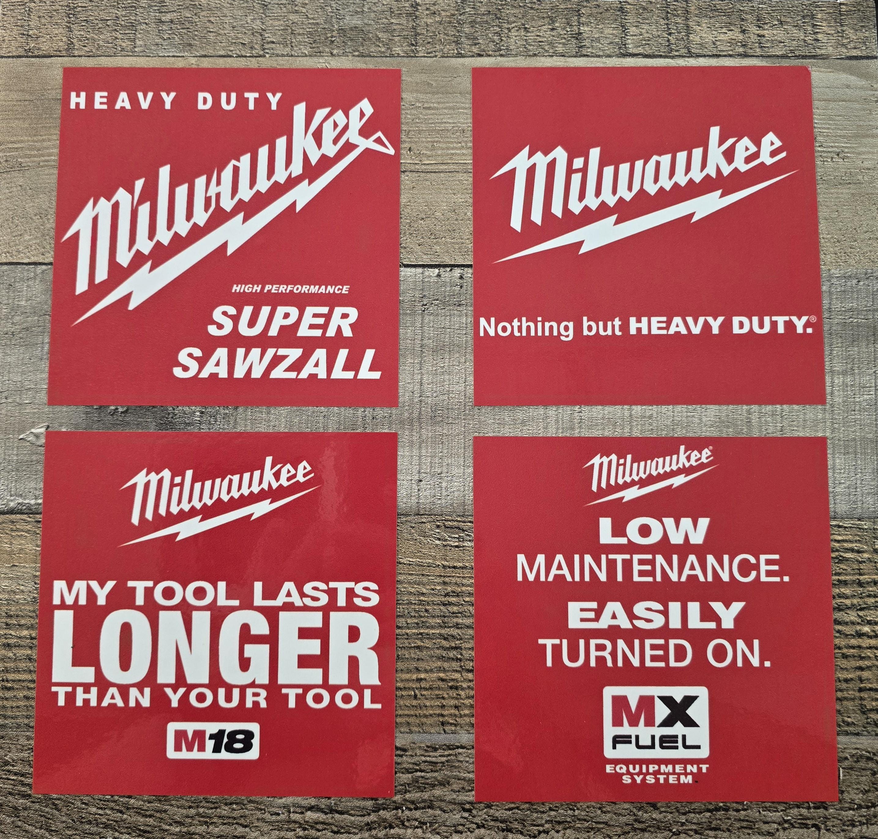 Milstool Label Milwaukee Tool Sticker Pack (4) – Tough Vinyl Decals for Toolbox, Hard ...