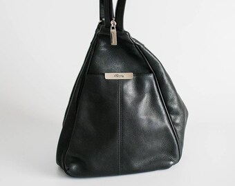 jobis navy leather backpack