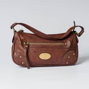 Preowned Brown Leather Bally Handbag with Gold Hardware