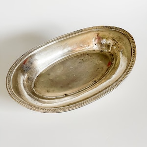 Vintage Hotel Silver Soldered Serving Dish from Palmer House Chicago 1950s
