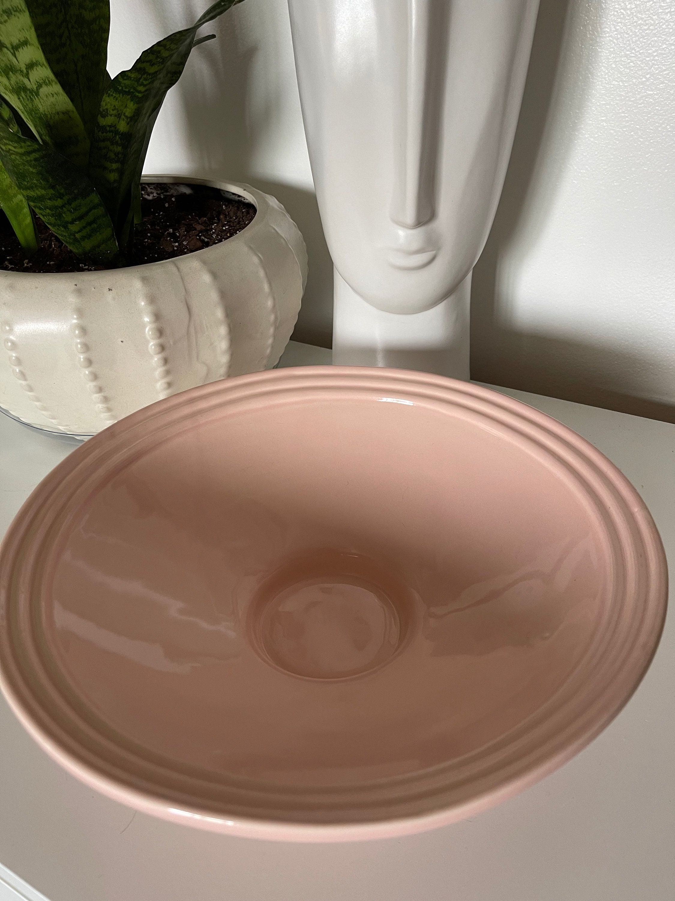 Haeger 954 Pedestal Bowl Pink 12 Diameter USA made Etsy