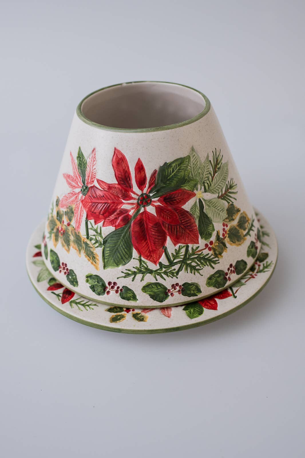 Preowned Large Yankee Candle Christmas Poinsettaholly Candle Etsy