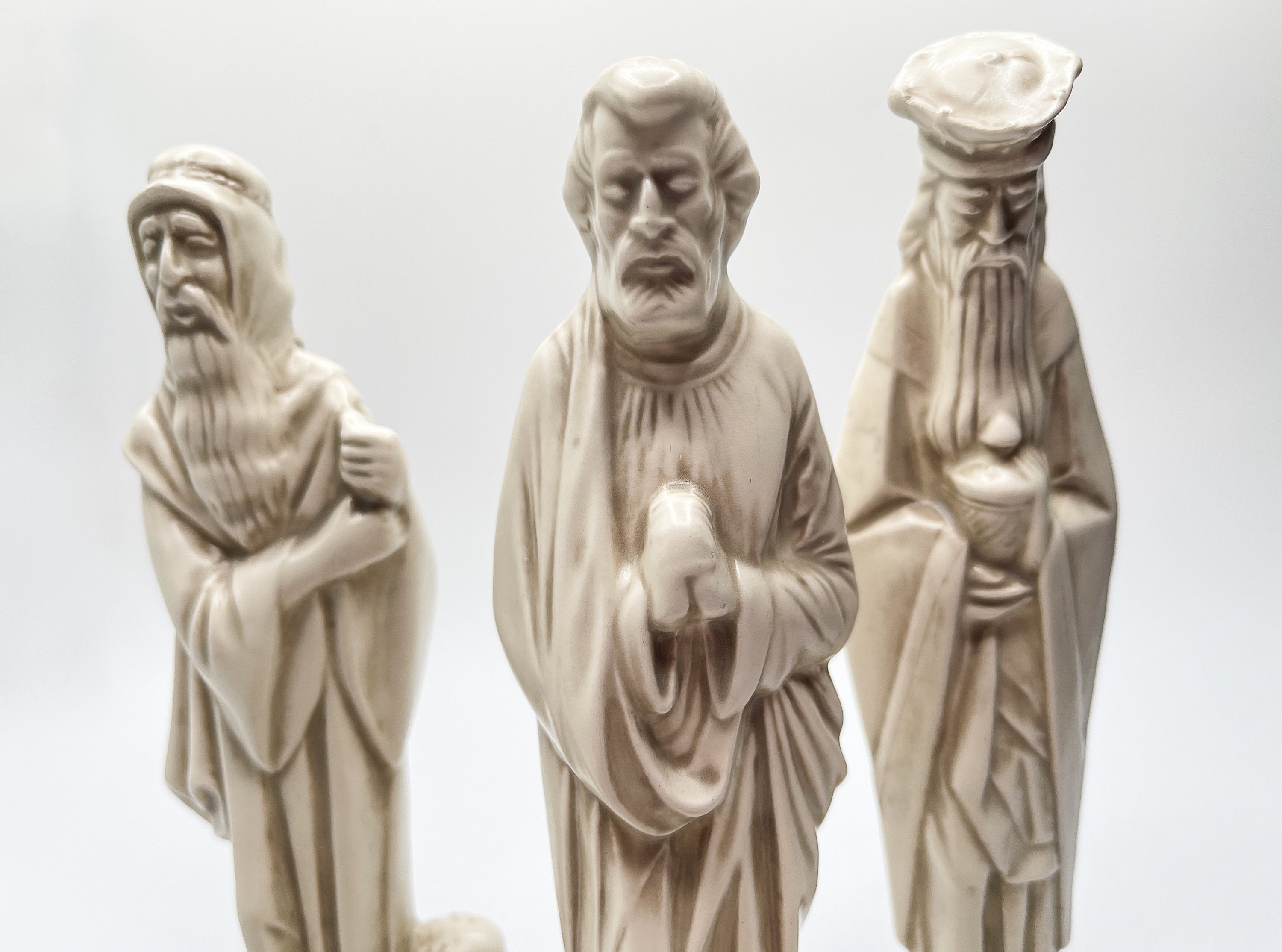 Vintage 1973 Byron Molds Nativity Set 3 Wise Men, 1 Sheep and 1 Goat