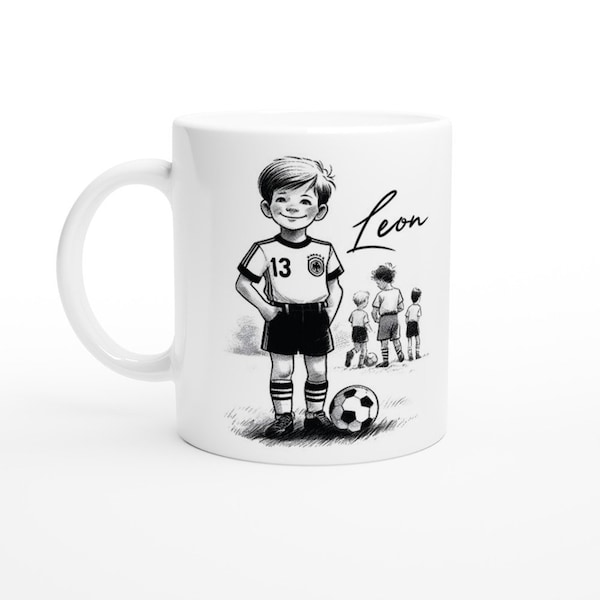 Personalisierte Fußballtasse - Deutschland - EM WM Namen Fußball Becher Fanartikel Kinder Jungs Fußballfan