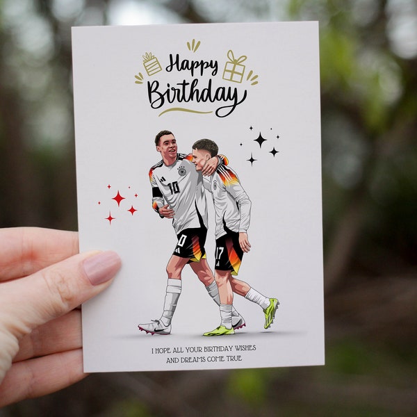 Birthday Card - Germany - Happy Birthday - Musiala Wirtz - Deutschland - Geburtstag - Geburtstagsgeschenk