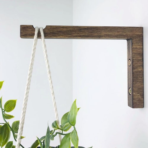 Indoor Plant Hanger Hook Hanging Plant Bracket Wood Wall Etsy