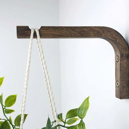 Hanging Wooden Plant Hook Plants Wall Hanger Hook Indoor Etsy