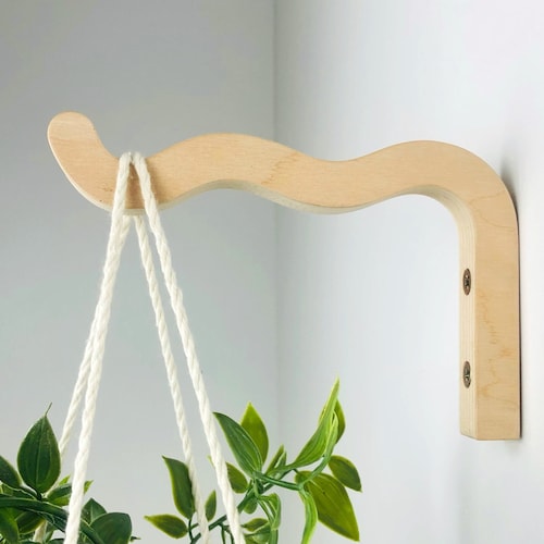Hanging Wooden Plant Hook Plants Wall Hanger Hook Indoor Etsy