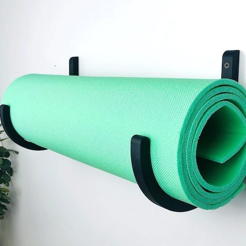 Wood Yoga Mat Holder Wall Mount Yoga Mat Hook Foam Roller Etsy