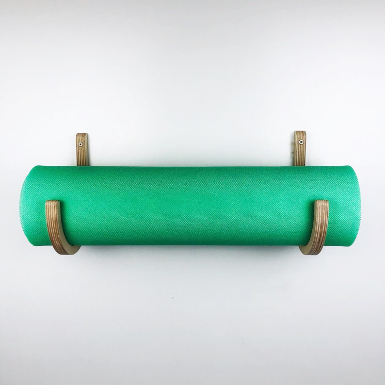 Wood Yoga Mat Holder Wall Mount Yoga Mat Hook Foam Roller Etsy