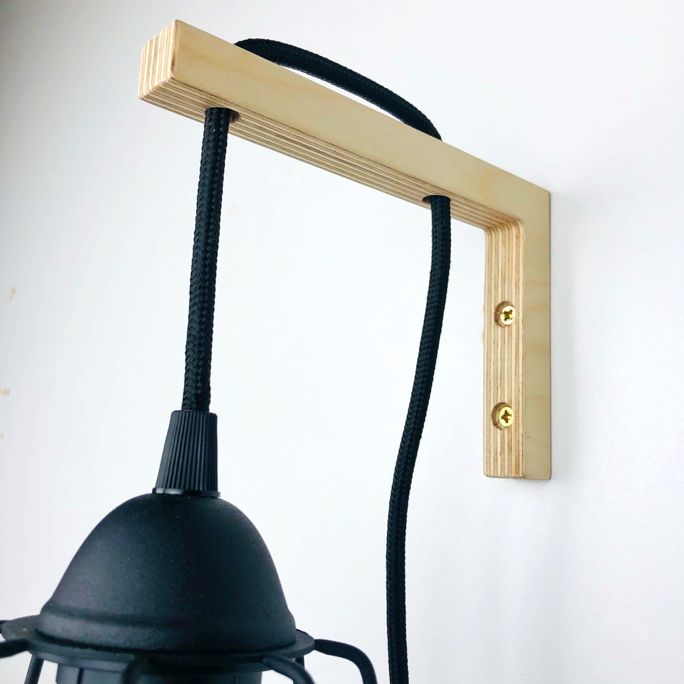 DIY Lamp Brackets Plywood Lighting Bracket Wall Hanging Etsy