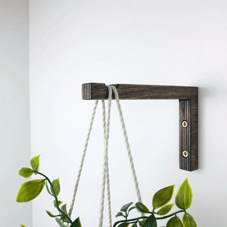Indoor Plant Hanger Hook Hanging Plant Bracket Wood Wall Etsy