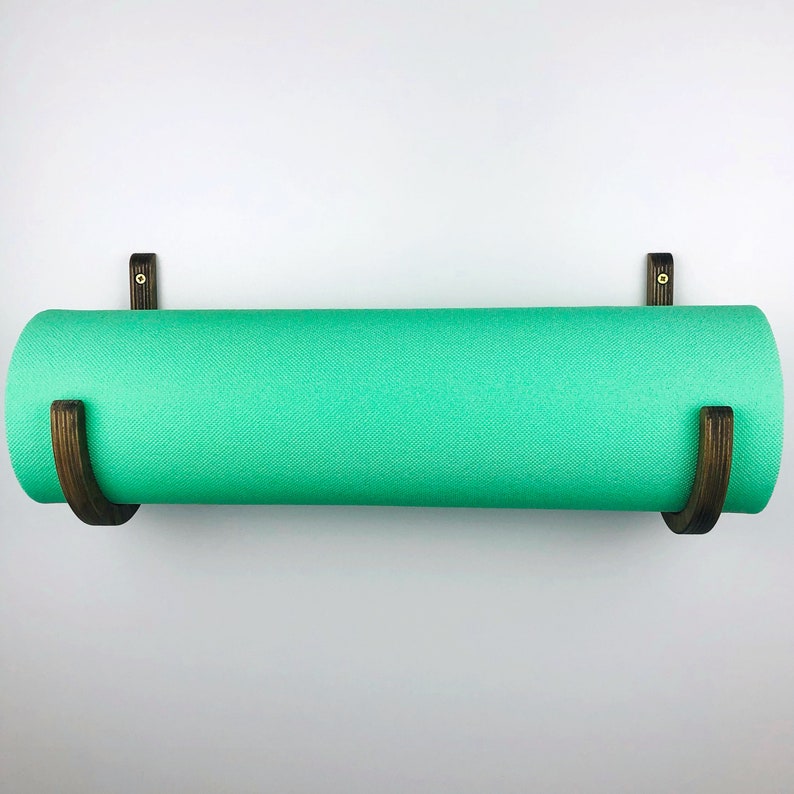 Wood Yoga Mat Holder Wall Mount Yoga Mat Hook Foam Roller Etsy