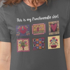 This is my Punchneedle Shirt.  Embroidery.  Needlework.  Unisex Jersey Short Sleeve Tee