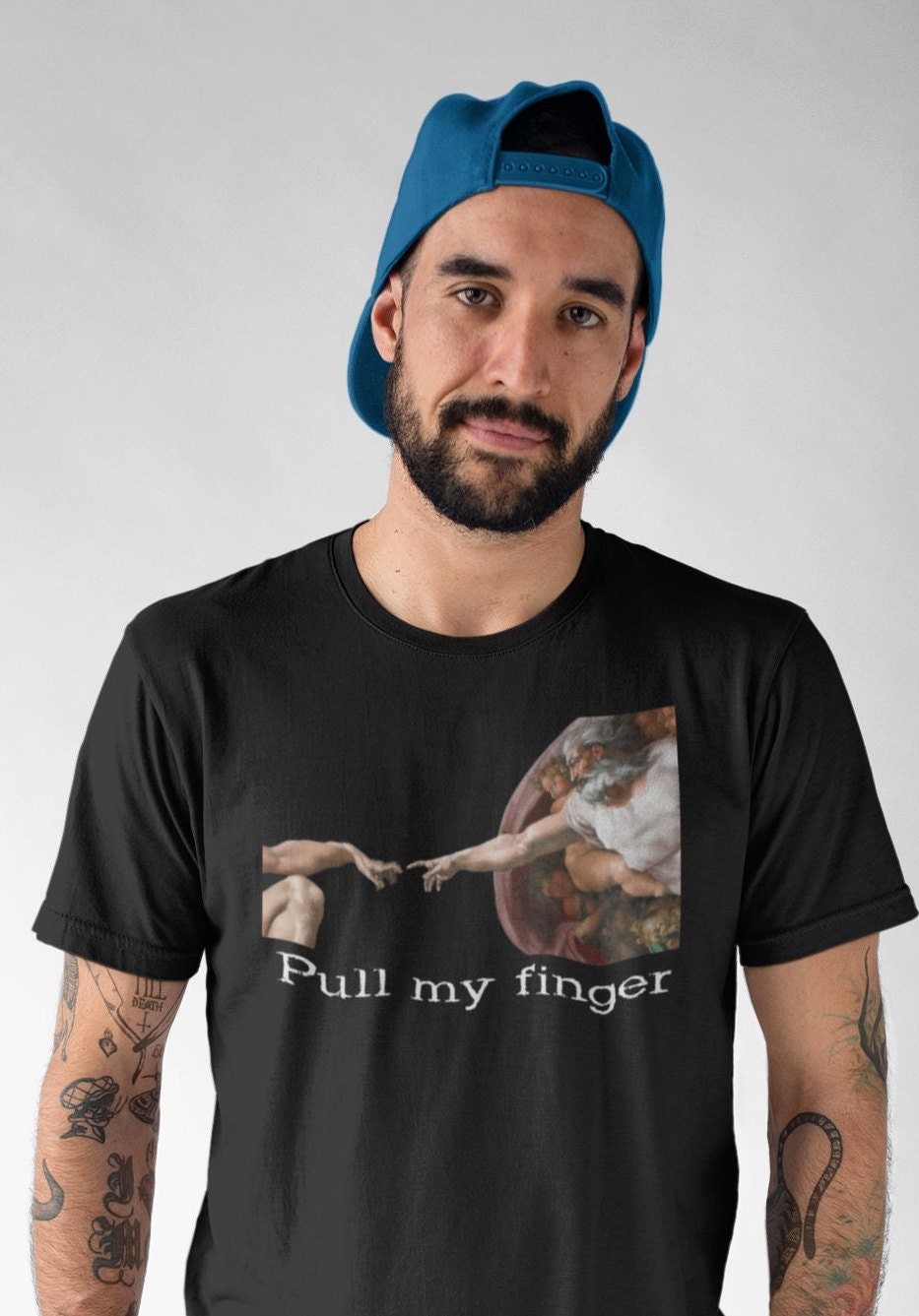 Pull my finger t-shirt |  | Funny Shirt  | Michelangelo | Funny Fart shirt | Fun Gift | Sistine Chapel | Unisex Jersey Short Sleeve Tee
