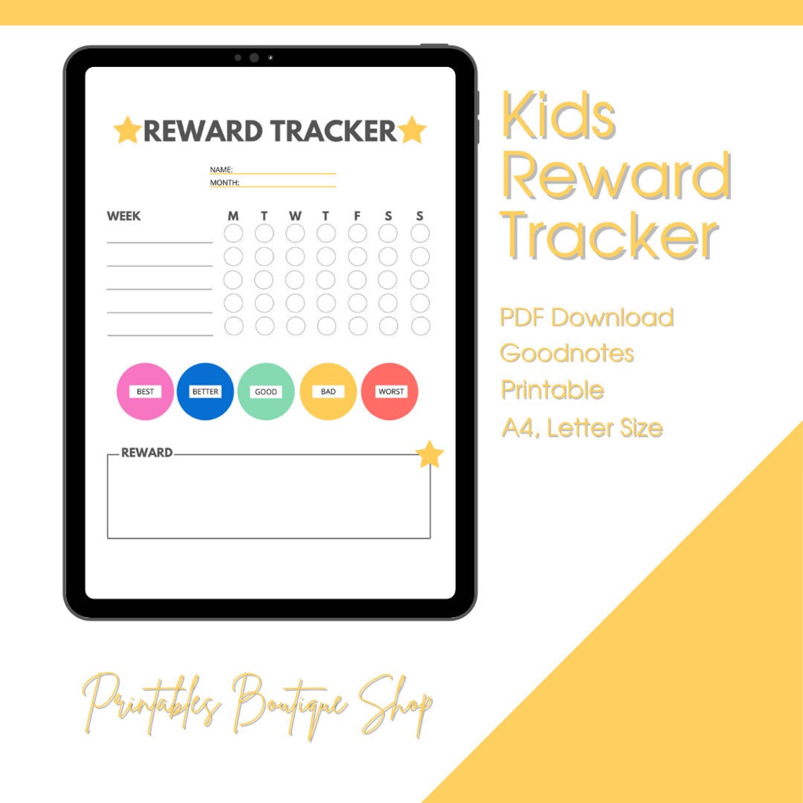 Kids Reward Tracker Printable Kids Behavior Chart Young Kids | Etsy ...