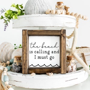 The Beach Is Calling Wood Sign, Coastal Farmhouse, Beach House Decor, Hand Painted Signs, Gifts for friends and family
