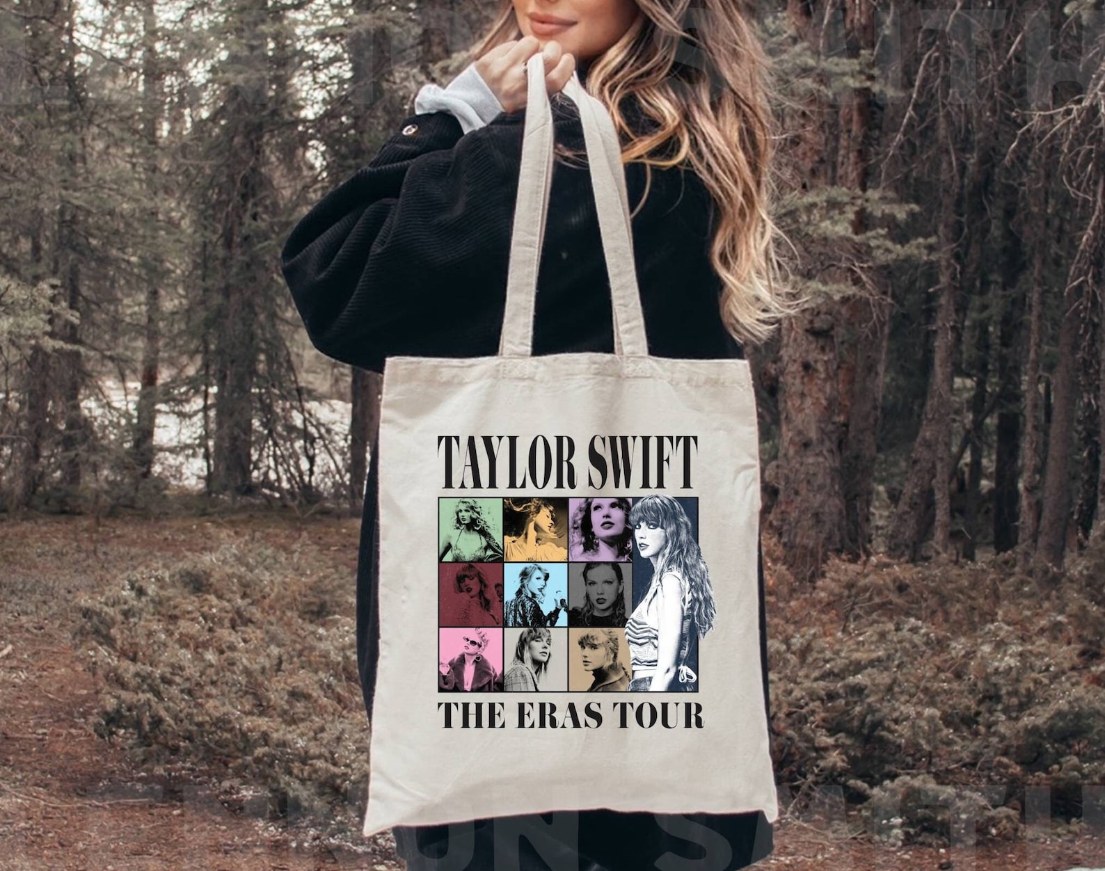 black eras tour tote bag