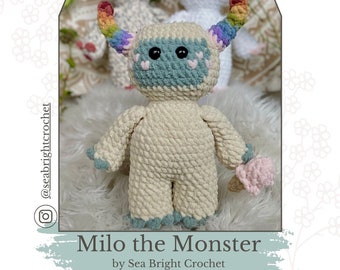 Milo the Monster Crochet Pattern | Amigurumi Crochet Pattern | Stuffed Animal Crochet | Love Monster Pattern | Advanced Beginner Crochet