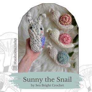 Sunny the Snail Pattern | Amigurumi Crochet Pattern | Stuffed Animal Crochet | Pocket Sized Pattern | Intermediate Crochet