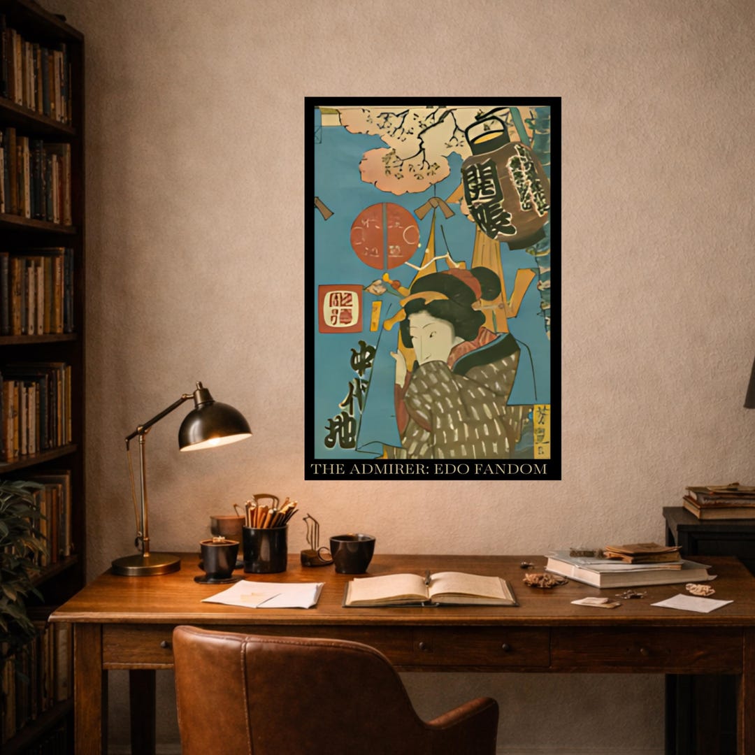 Japanese Geisha Ukiyoe Fine Art Poster, Vintage Woodblock Print, Retro ...