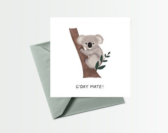 KOALA GDAY MATE Card | Printable Digital Greetings Card | Australia Day | Instant download