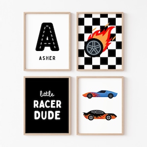 Custom Boy Name Car Prints: Hot Wheels Nursery Art, Set of 4 (Digital Download)