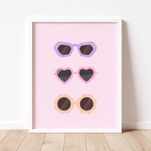 Sunglasses Print: Pink girls room poster (Digital Download)