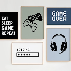 GAMER Prints for boys bedroom | Set of video game wall art posters | teen boy gaming room decor | Digital printable wall art | gamer gift