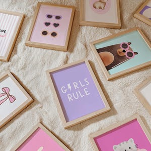 Trendy prints meisjeskamer: leuke muurkunst kinderkamer (digitale download)