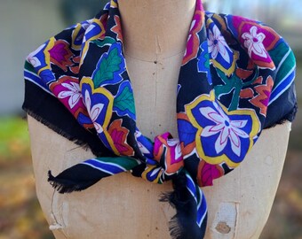 Vintage Morgan Taylor Wool Challis Scarf, 90s Abstract Floral - Etsy