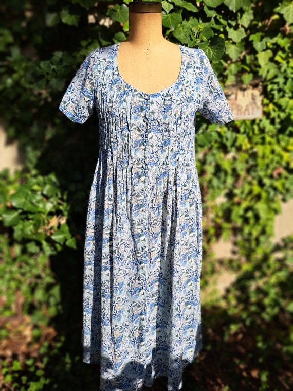 Vintage ANOKHI Dress, Floral Block Print Cotton, Cottagecore Style S/M -  Etsy