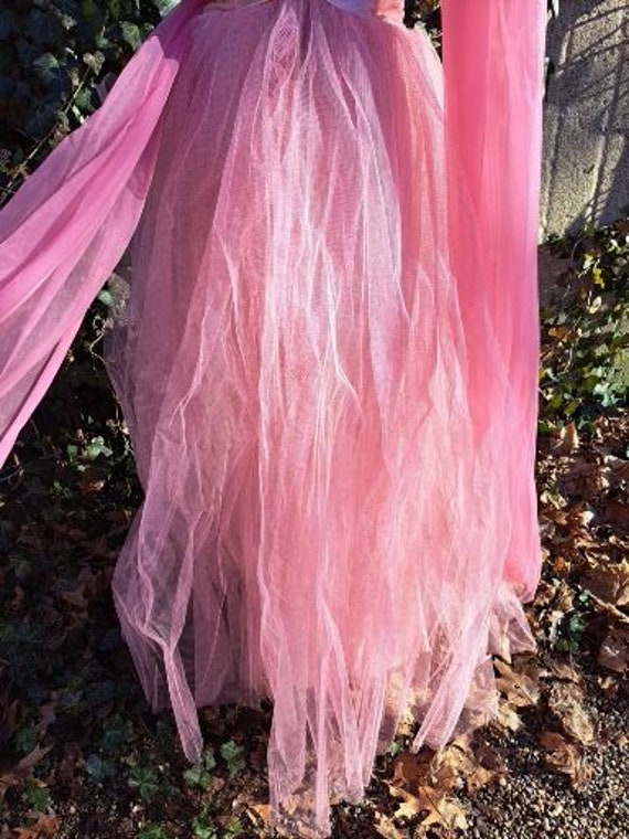 Vintage Ball Gown Straps Pink Tulle Long Length Prom Dresses Birthday Outfits C3554