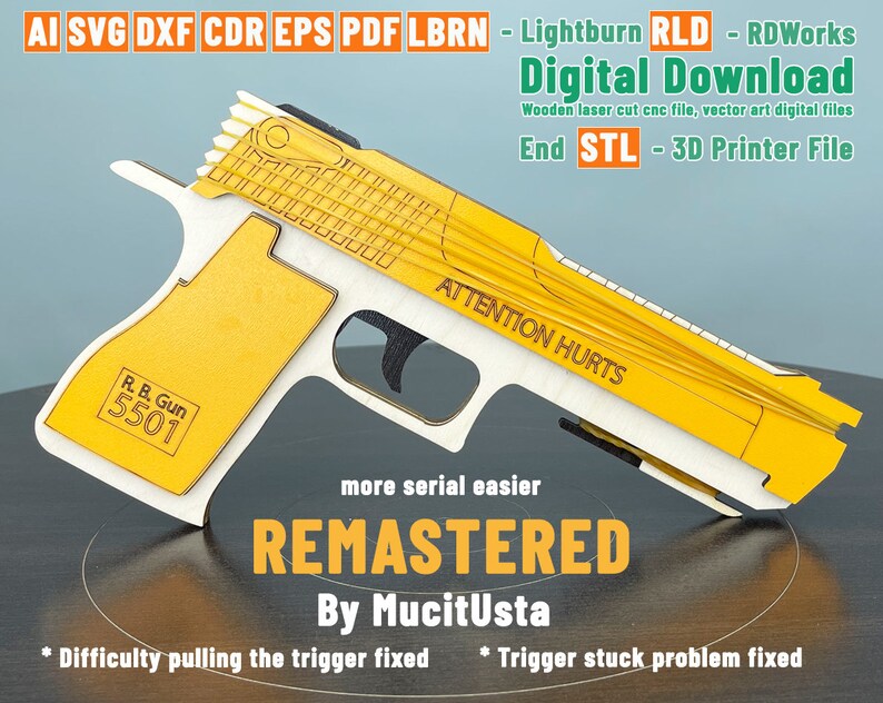 Rubber Band Gun REMASTERED by Mucitusta Seamless Version Etsy