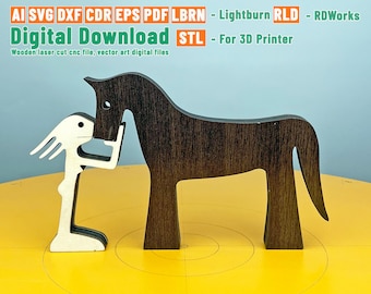 Laser Cut MDF Wood Geometric Plain Horse Pony  Animals Rustic Scotland 
