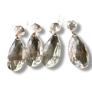 Vintage Crystal Chandelier Prisms, Double Dome, Star Facets, Vintage Chandelier Parts, Crystal Chandelier Parts, Excellent Condition