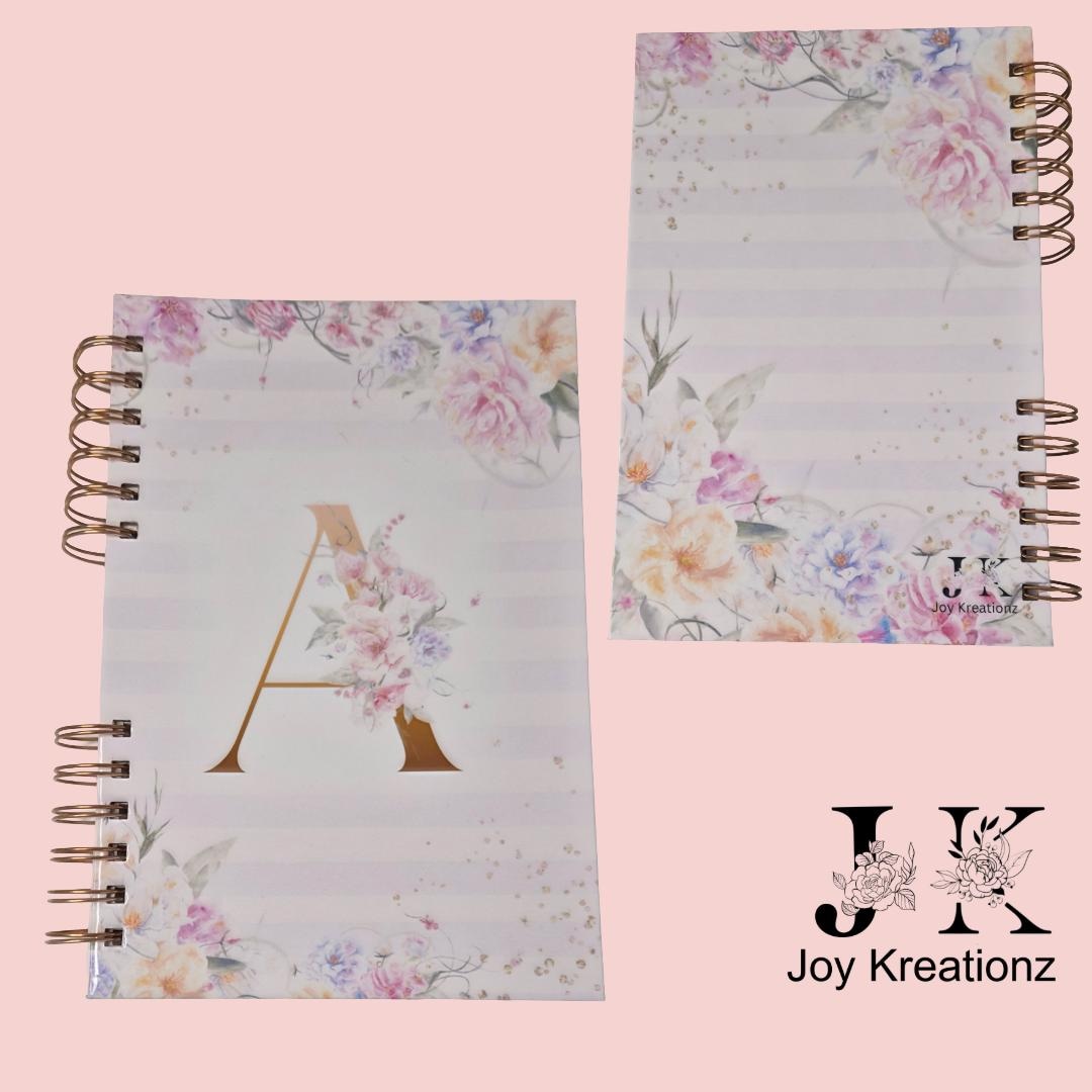 Floral Monogram Notebook | Customizable With Name - Etsy