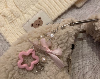 coquette pink phone charm with bow | Princess aesthetic accessories